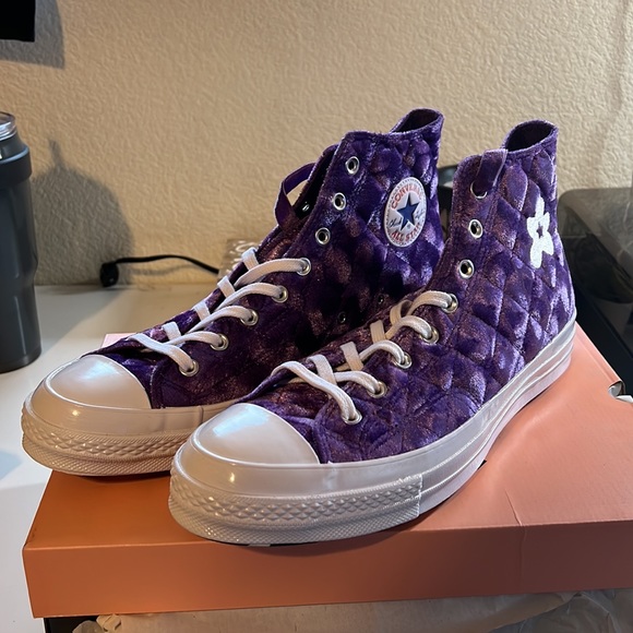 Golf Le Fleur x Chuck 70 Hi Quilted Velvet Tillandsia Purple Shoe - Picture 4 of 6